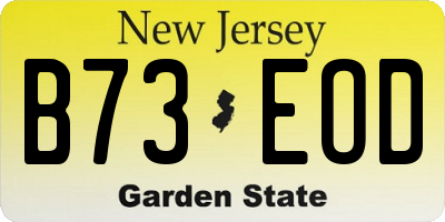 NJ license plate B73EOD