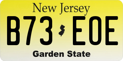 NJ license plate B73EOE