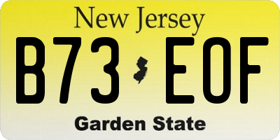 NJ license plate B73EOF