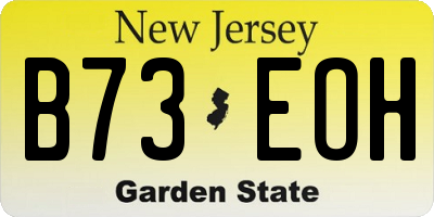 NJ license plate B73EOH