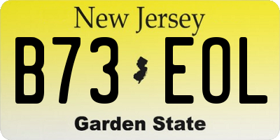NJ license plate B73EOL