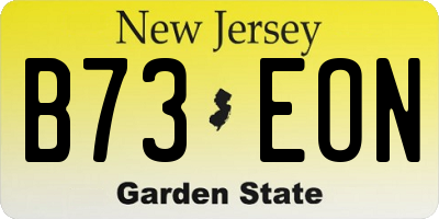 NJ license plate B73EON
