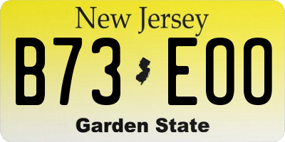 NJ license plate B73EOO