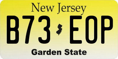 NJ license plate B73EOP
