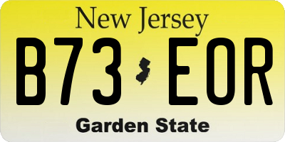 NJ license plate B73EOR