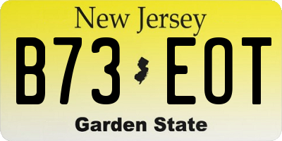NJ license plate B73EOT