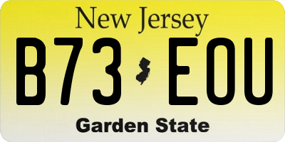 NJ license plate B73EOU