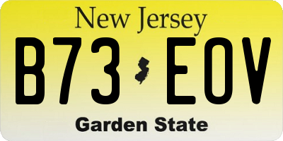 NJ license plate B73EOV