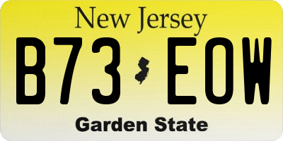 NJ license plate B73EOW