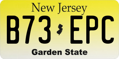 NJ license plate B73EPC