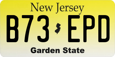 NJ license plate B73EPD