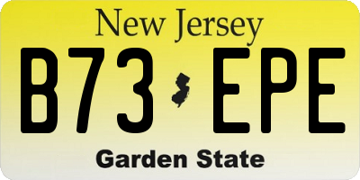 NJ license plate B73EPE