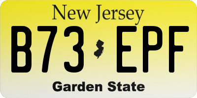 NJ license plate B73EPF