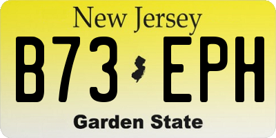 NJ license plate B73EPH
