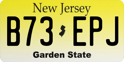 NJ license plate B73EPJ