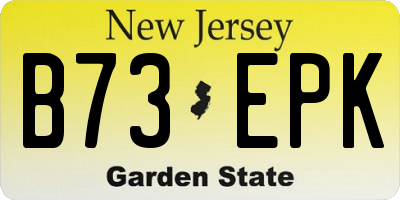 NJ license plate B73EPK