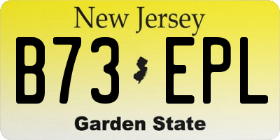 NJ license plate B73EPL