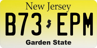 NJ license plate B73EPM