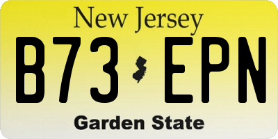 NJ license plate B73EPN