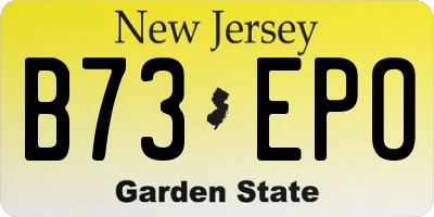 NJ license plate B73EPO