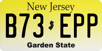NJ license plate B73EPP