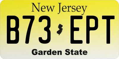 NJ license plate B73EPT