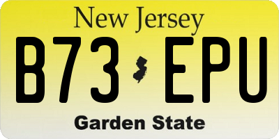 NJ license plate B73EPU