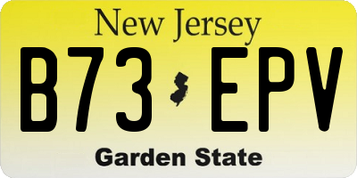 NJ license plate B73EPV