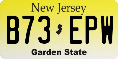 NJ license plate B73EPW