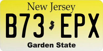 NJ license plate B73EPX