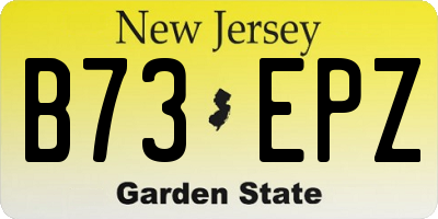 NJ license plate B73EPZ
