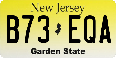 NJ license plate B73EQA