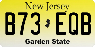 NJ license plate B73EQB