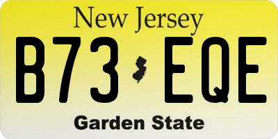 NJ license plate B73EQE