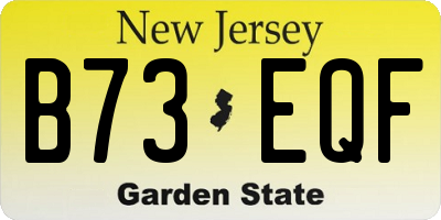 NJ license plate B73EQF