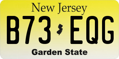 NJ license plate B73EQG