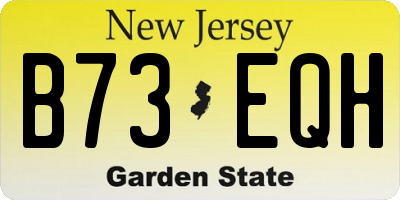 NJ license plate B73EQH