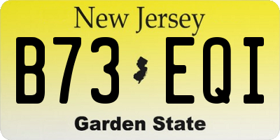 NJ license plate B73EQI