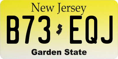 NJ license plate B73EQJ