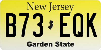NJ license plate B73EQK