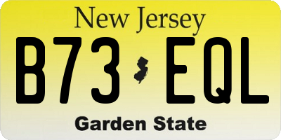 NJ license plate B73EQL