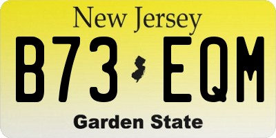 NJ license plate B73EQM