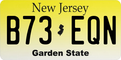 NJ license plate B73EQN