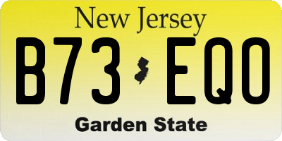NJ license plate B73EQO