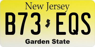 NJ license plate B73EQS