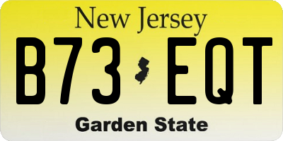 NJ license plate B73EQT