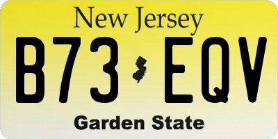 NJ license plate B73EQV
