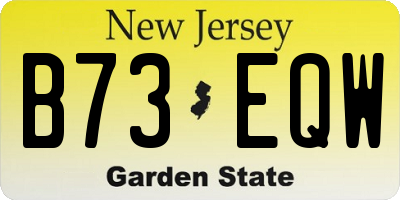 NJ license plate B73EQW