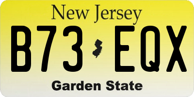 NJ license plate B73EQX