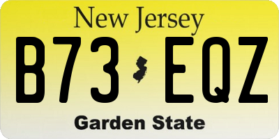 NJ license plate B73EQZ